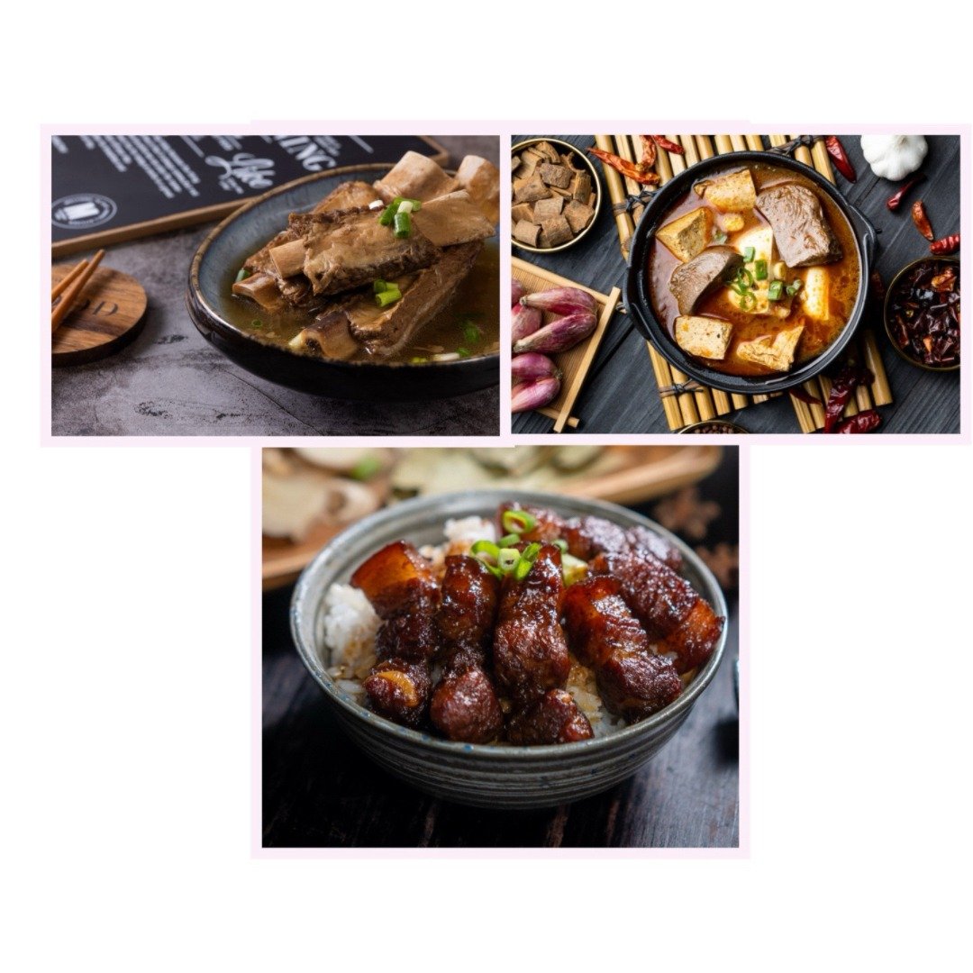 中式正宗牛肋骨汤3包+ 五番原味控肉3包+麻香麻辣鸭鸭血臭豆腐3包 - 料理包 - 新鲜食材 
