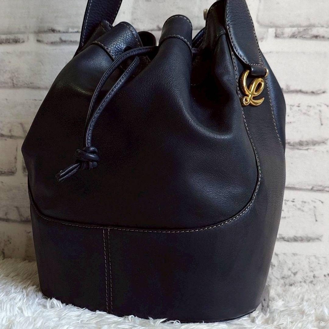 古董包 Loewe Balloon 水桶中古包 单肩包 皮革包 斜背复古二手包 - 侧背包/斜挎包 - 真皮 蓝色