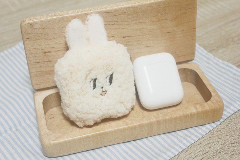 怪怪的小表情 / Airpods(第2代) /米色款 - 耳机收纳 - 棉．麻 多色