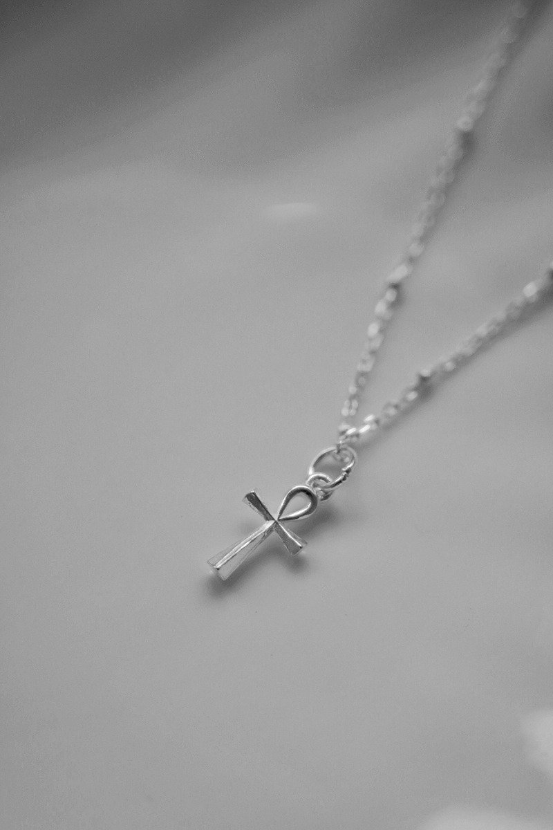 基督信仰系列 - 迷你安卡十字架项链 SV925 纯银 生命之符 Ankh - 项链 - 纯银 