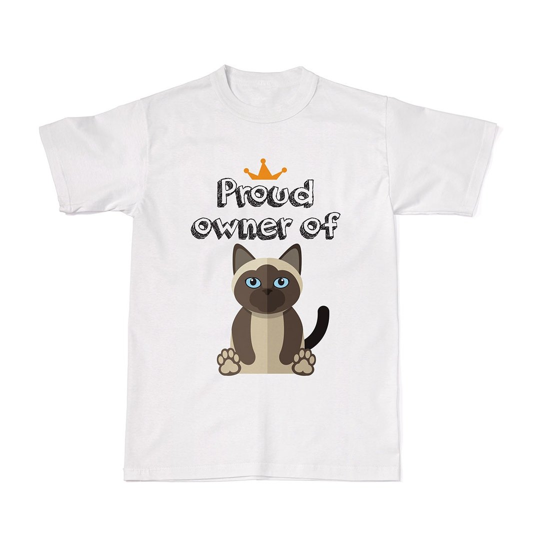 Proud Cat Owners Tees - Siamese Cat - 女装 T 恤 - 棉 白色