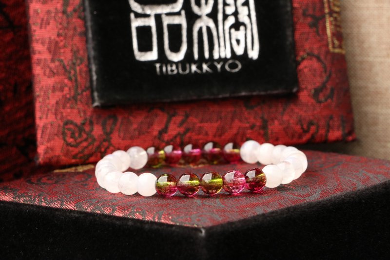 原矿无染色天然白月光手珠 6mm 爆花晶隔珠 台北定制化手链 水晶 - 手链/手环 - 玉石 