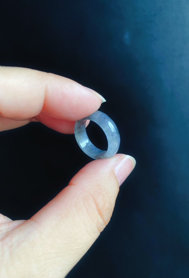 天然缅甸玉 翡翠 冰乌鸡 有钱 翡翠 戒指 玉 戒环 ring 尾戒 15.2 - 戒指 - 玉石 黑色