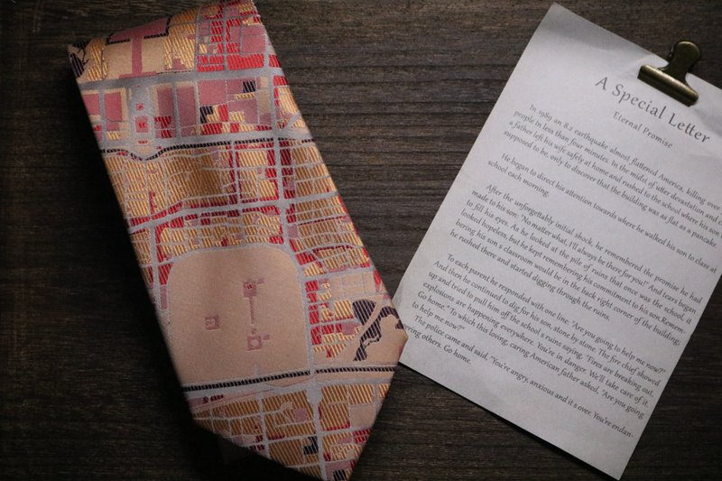 卫星俯瞰图蚕丝领带独特气质绅士挚爱款式necktie - 领带/领带夹 - 丝．绢 多色