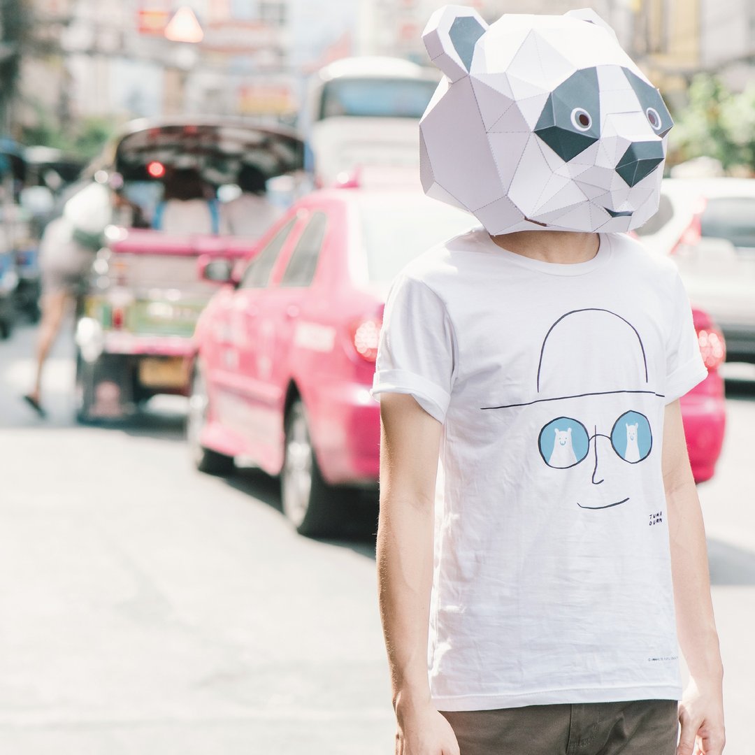 'STAY COOL' 随着温度改变颜色T-shirt - 中性连帽卫衣/T 恤 - 棉 白色