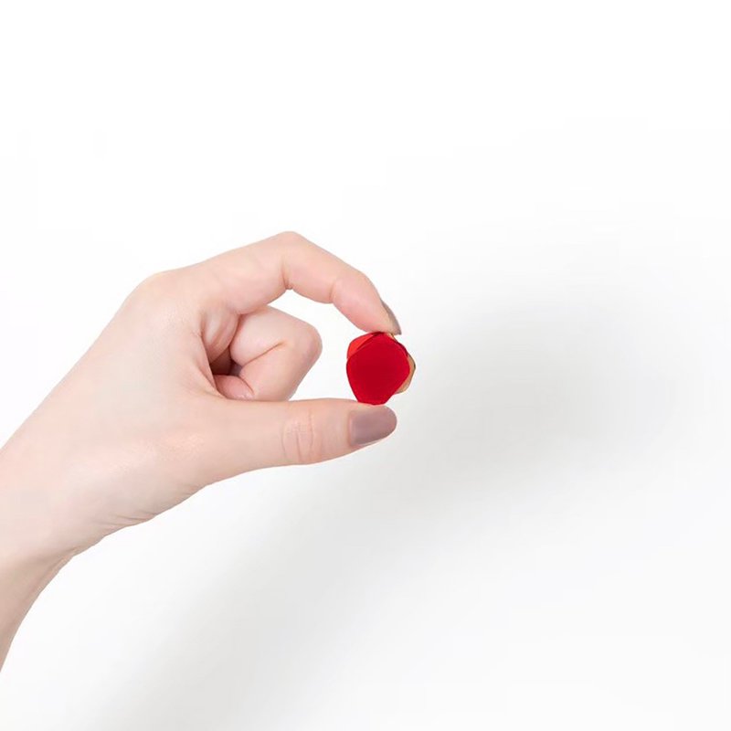 滴落式颜料耳环 - 耳环/耳夹 - 木头 红色