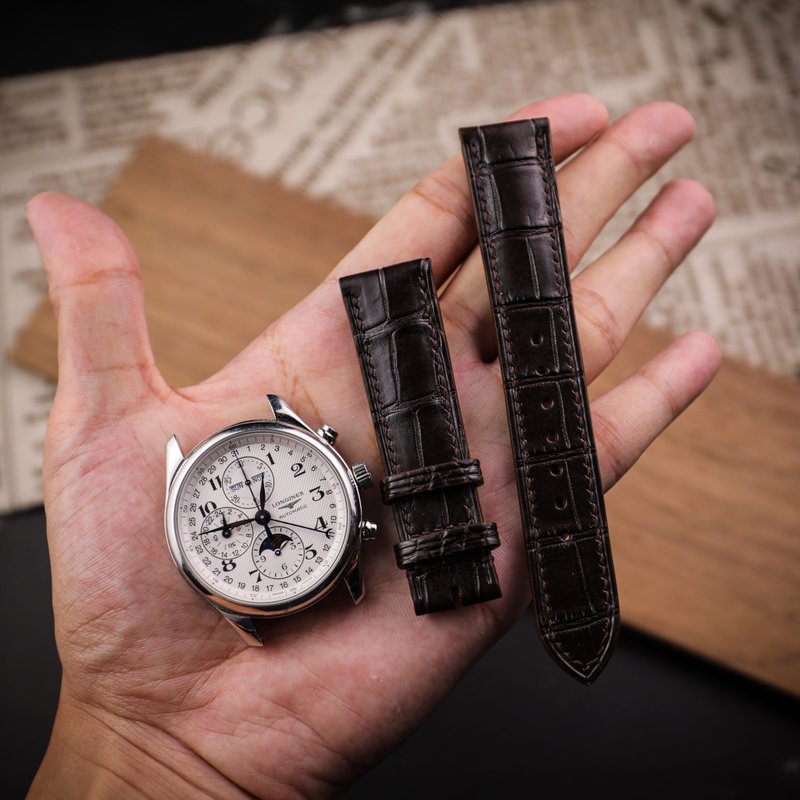 【表带/apple watch表带】美洲鳄鱼皮 多色 刻字 Mister手作 - 表带 - 真皮 多色