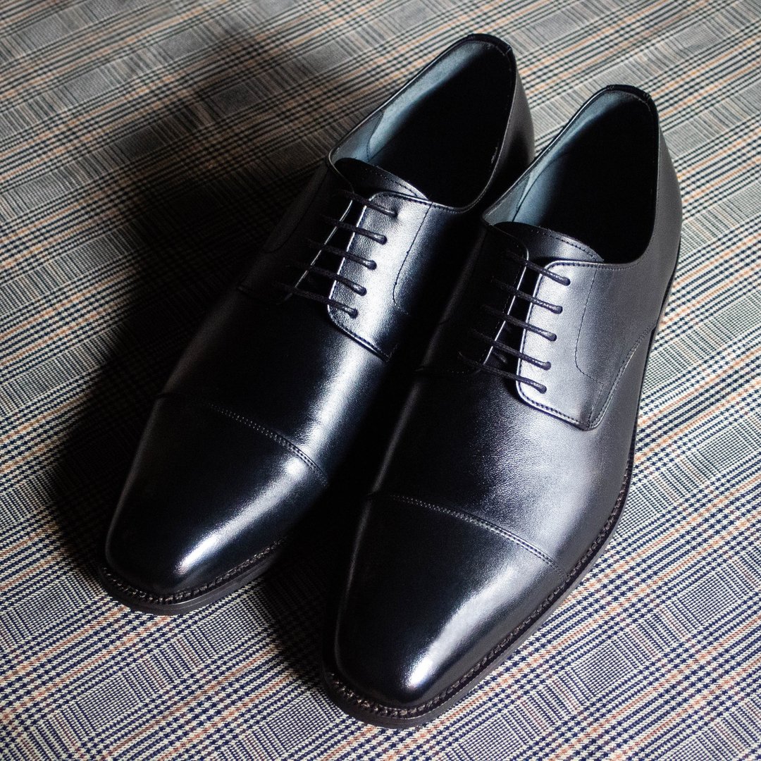 REGENT 简约横饰德比鞋-黑/ Cap Toe Derby-Black - 男款皮鞋 - 真皮 