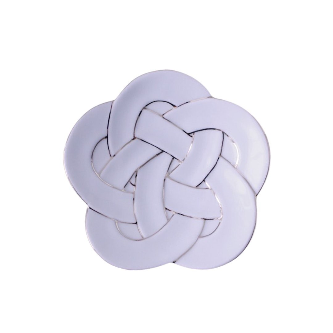 梅结小盘-金线-11cm - 盘子/餐盘/盘架 - 陶 白色
