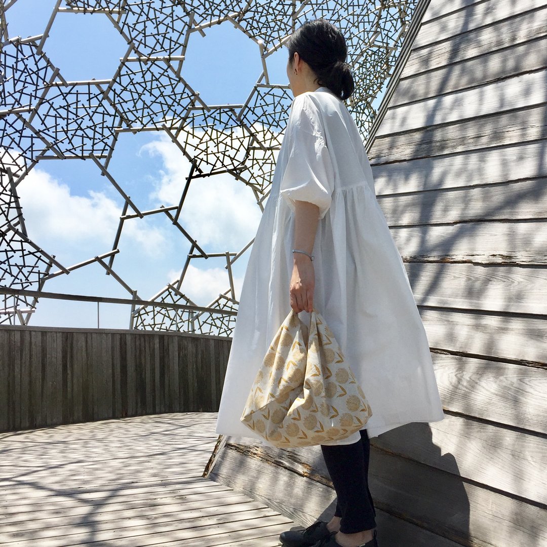 Azuma Bag Retro Tulip M - 手提包/手提袋 - 棉．麻 橘色