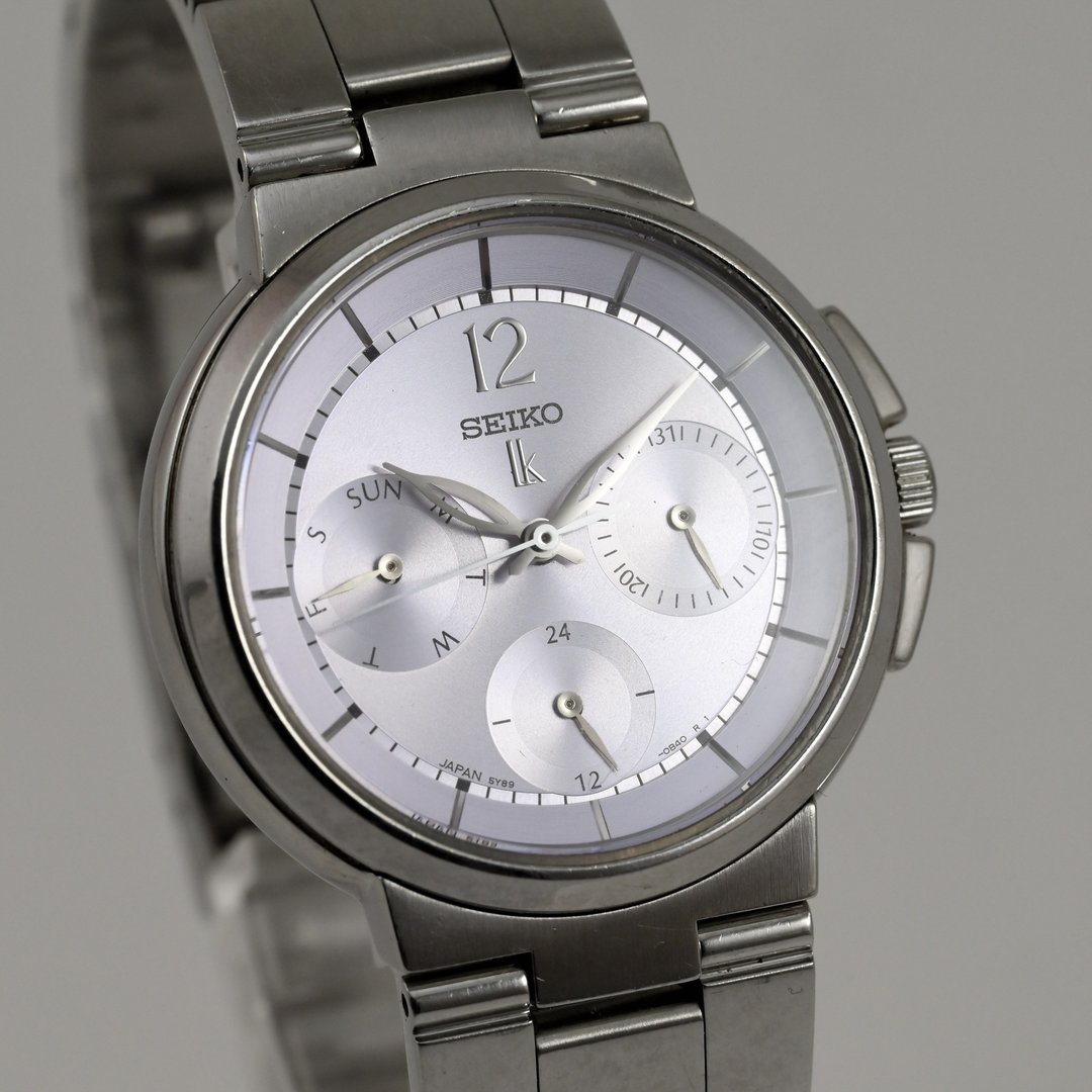 SEIKO LUKIA 5Y89-0B70 女款石英表 浅紫色 手表 古董表 - 女表 - 不锈钢 
