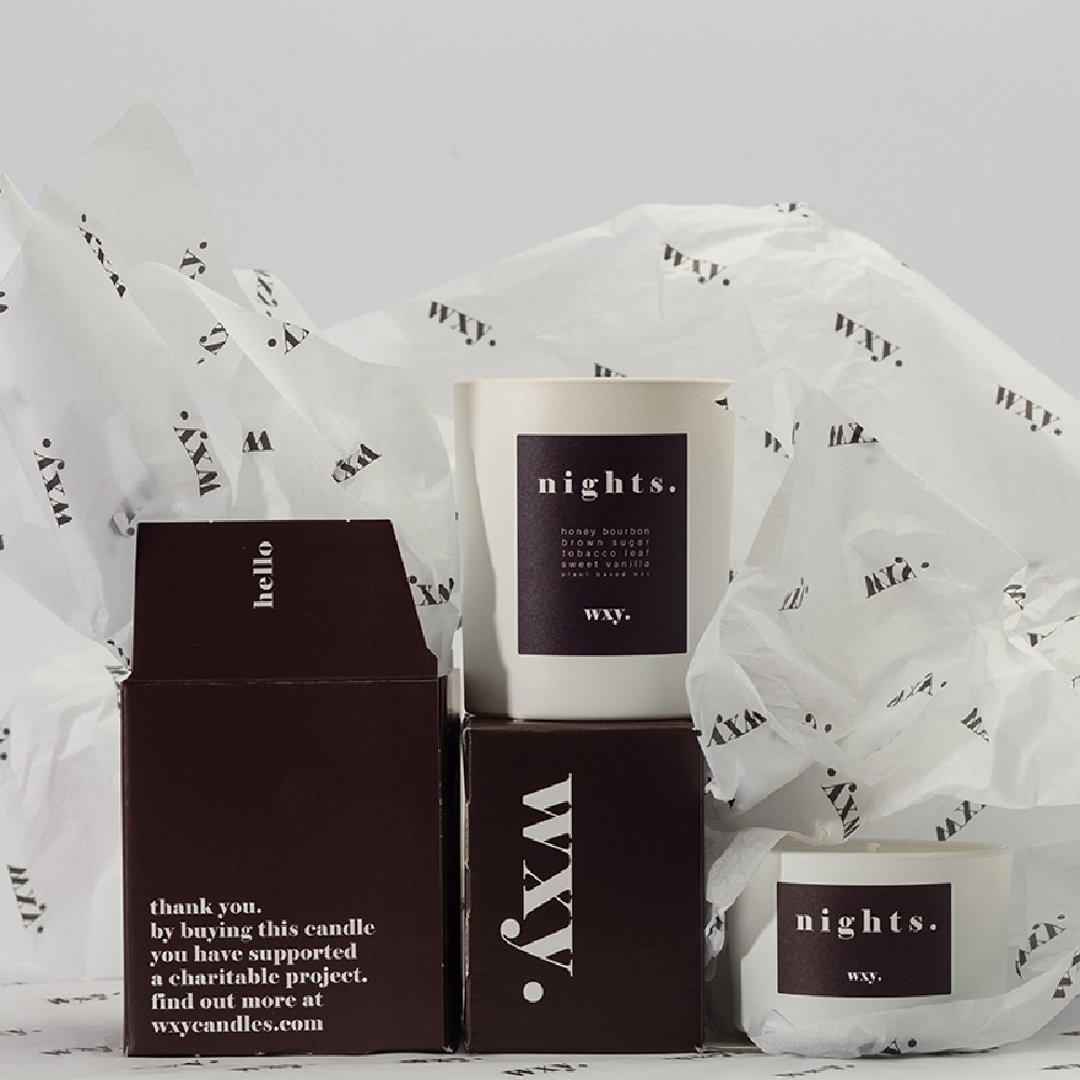 【英国 wxy】经典mini蜡烛- nights. 波本酒 & 菸草 /95g - 蜡烛/烛台 - 玻璃 咖啡色