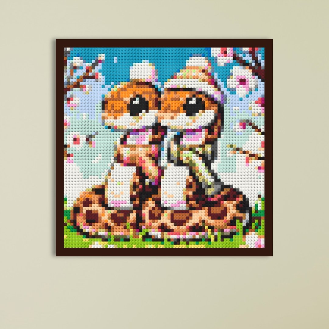 【定制 • 新年好运】 - 蛇年主题大型尺寸积木画 50 x 50 cm - 红包/春联 - 塑料 多色