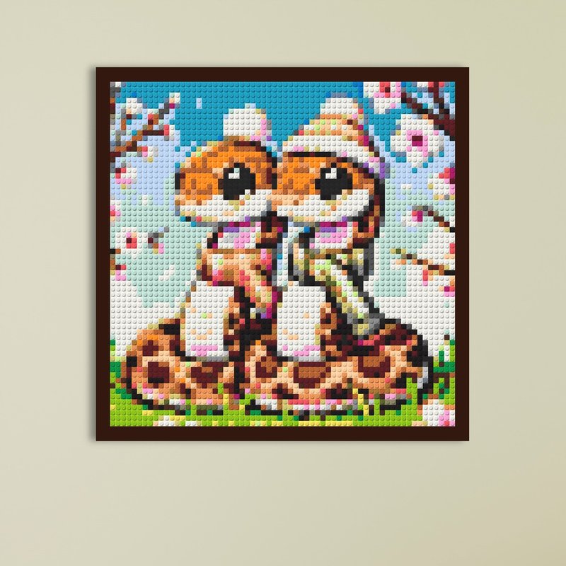 【定制 • 新年好运】 - 蛇年主题大型尺寸积木画 50 x 50 cm - 红包/春联 - 塑料 多色