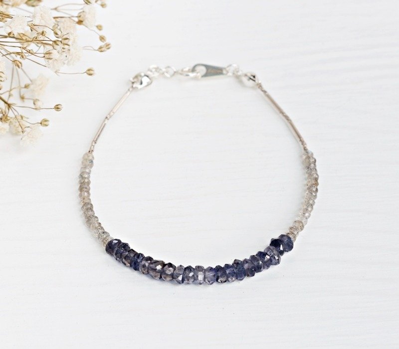 <挚爱>堇青石x拉长石 925纯银手链 12月诞生石 Lolite silver bracelet 轻珠宝 母亲节 情人节 生日礼物 纪念日 宴会 party 交换礼物 圣诞节 - 手链/手环 - 宝石 