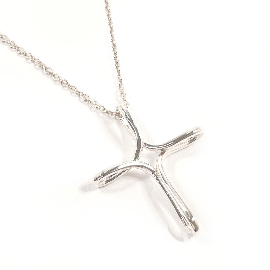 【日本直运．二手美品】蒂芙尼 TIFFANY&Co. 项链 Infinity Cross (无限符号十字) Elsa Peretti (爱尔莎·佩雷蒂) 银 925 - 项链 - 纯银 银色