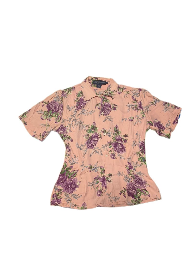 Ralph Lauren拉夫劳伦 中古印花衬衫 - 女装衬衫 - 丝．绢 粉红色