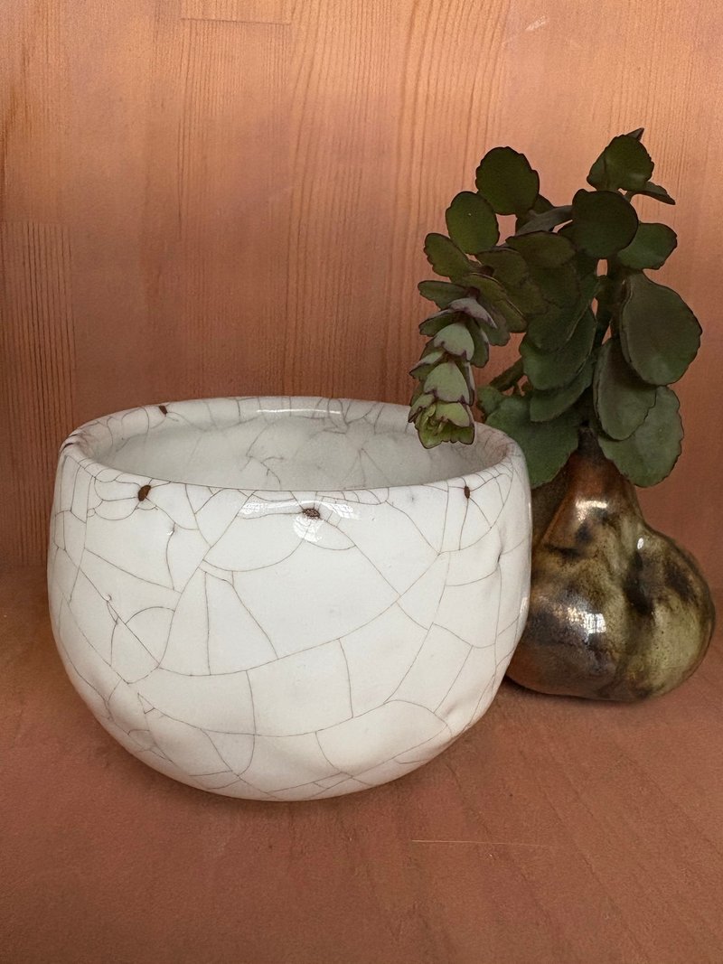 雪山志野釉茶碗 - 茶具/茶杯 - 陶 白色