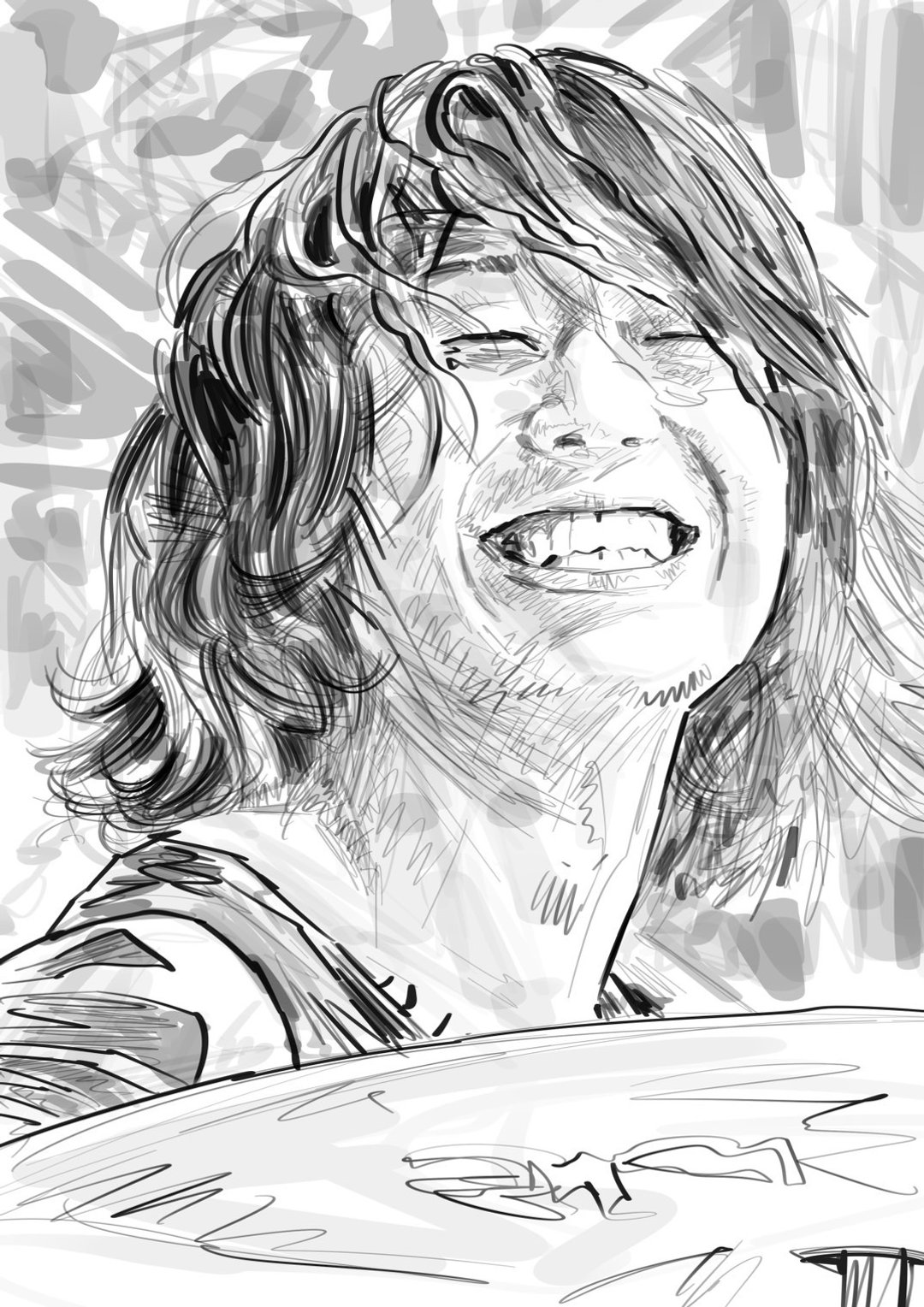 人像素描/似颜绘 - 电子手绘真人画像/绘画/插画 - 其他材质 