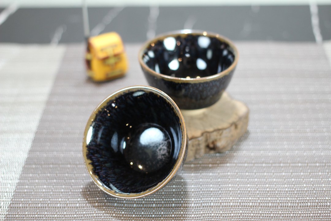 【沐春生活】50ml 天目对杯 中式小茶杯 酒杯 莺歌叶敏祥作品 - 茶具/茶杯 - 瓷 