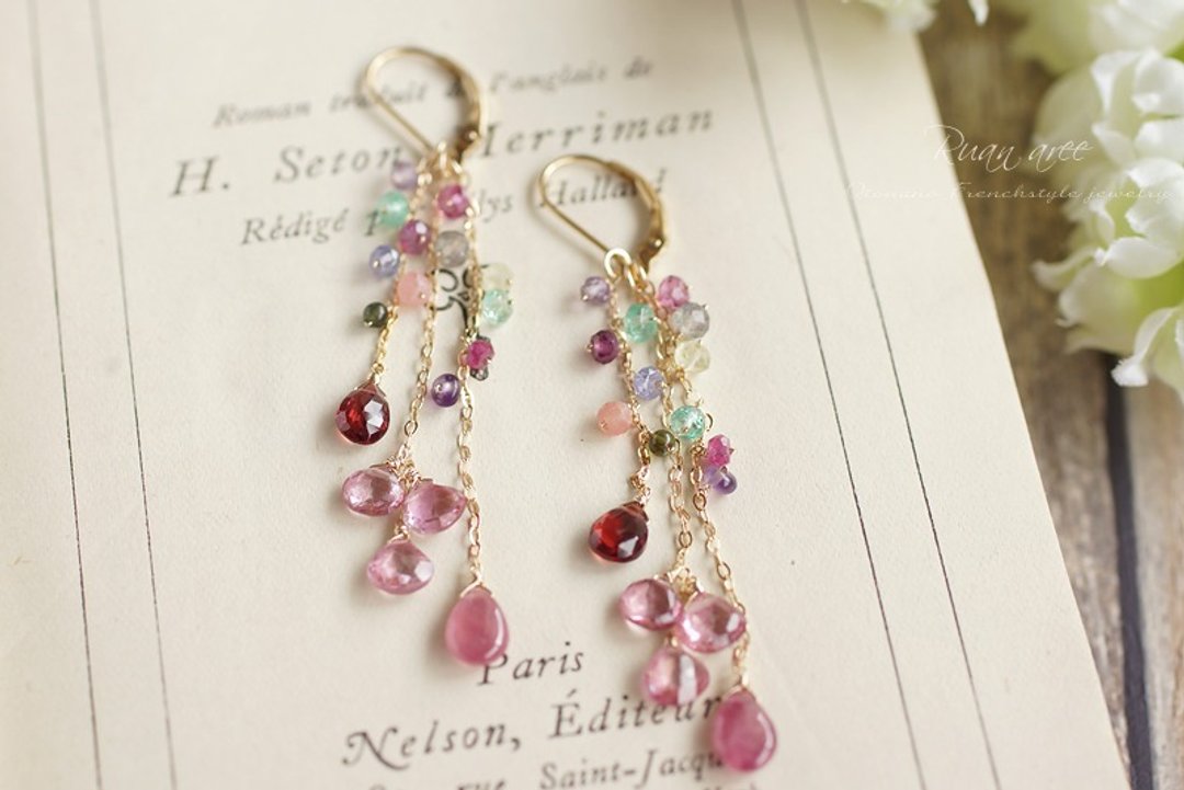 14kgf- gantry Earrings - 耳环/耳夹 - 宝石 