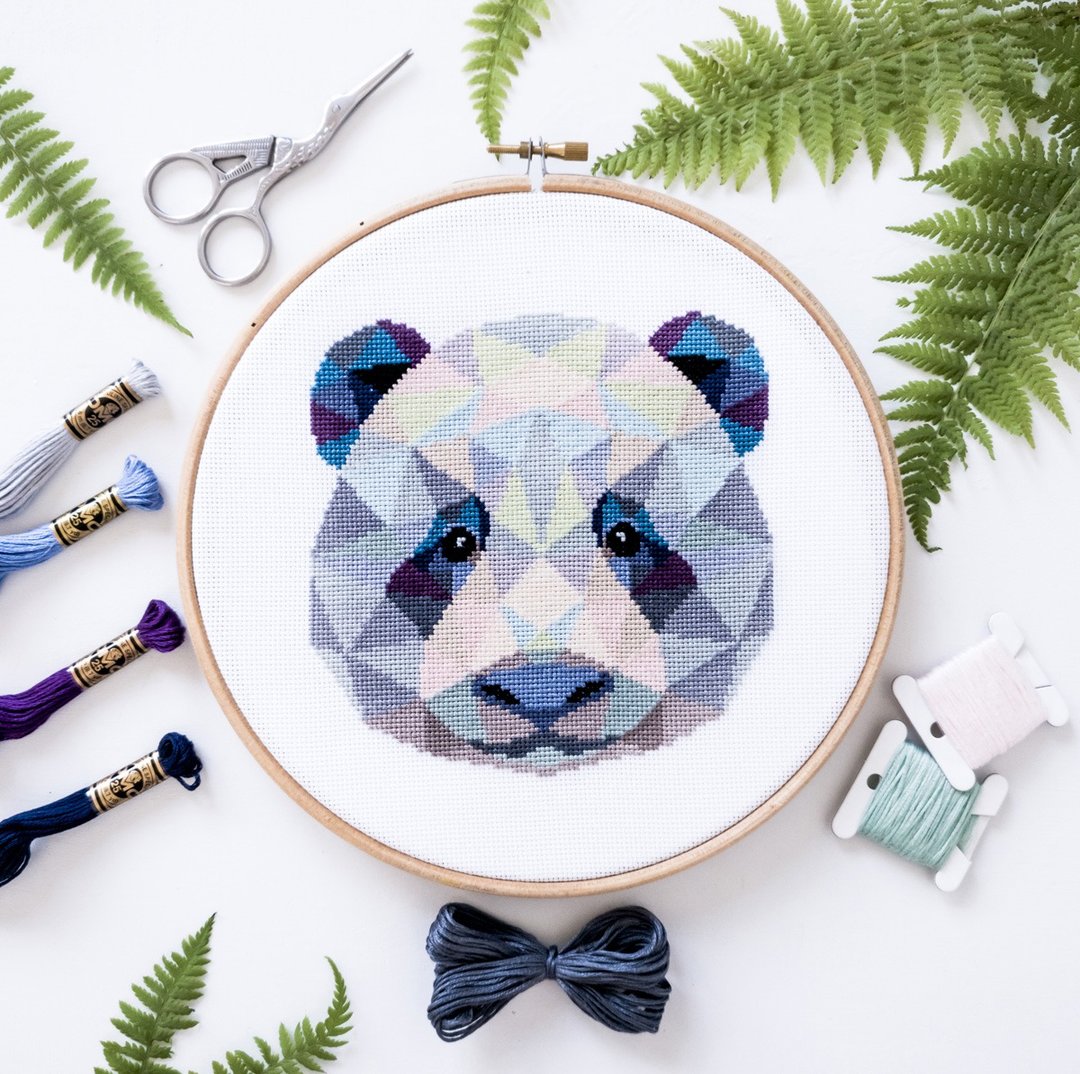Panda Cross Stitch PDF Pattern 十字繡 - 编织/刺绣/羊毛毡/裁缝 - 其他材质 