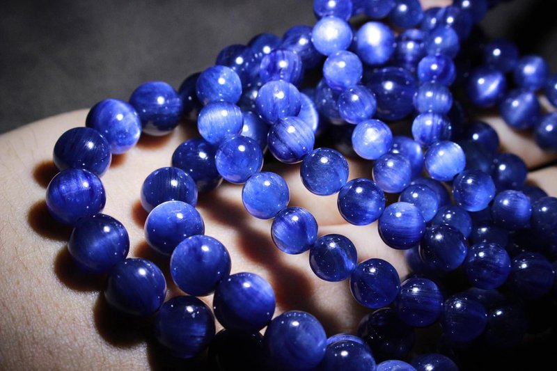 猫眼蓝晶石 - 手链/手环 - 水晶 蓝色