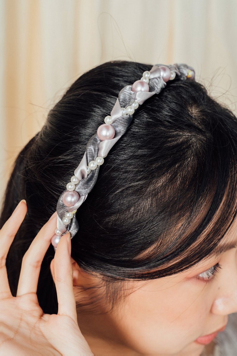 珍珠舞曲发箍 银灰 - 发带/发箍 - 其他人造纤维 银色
