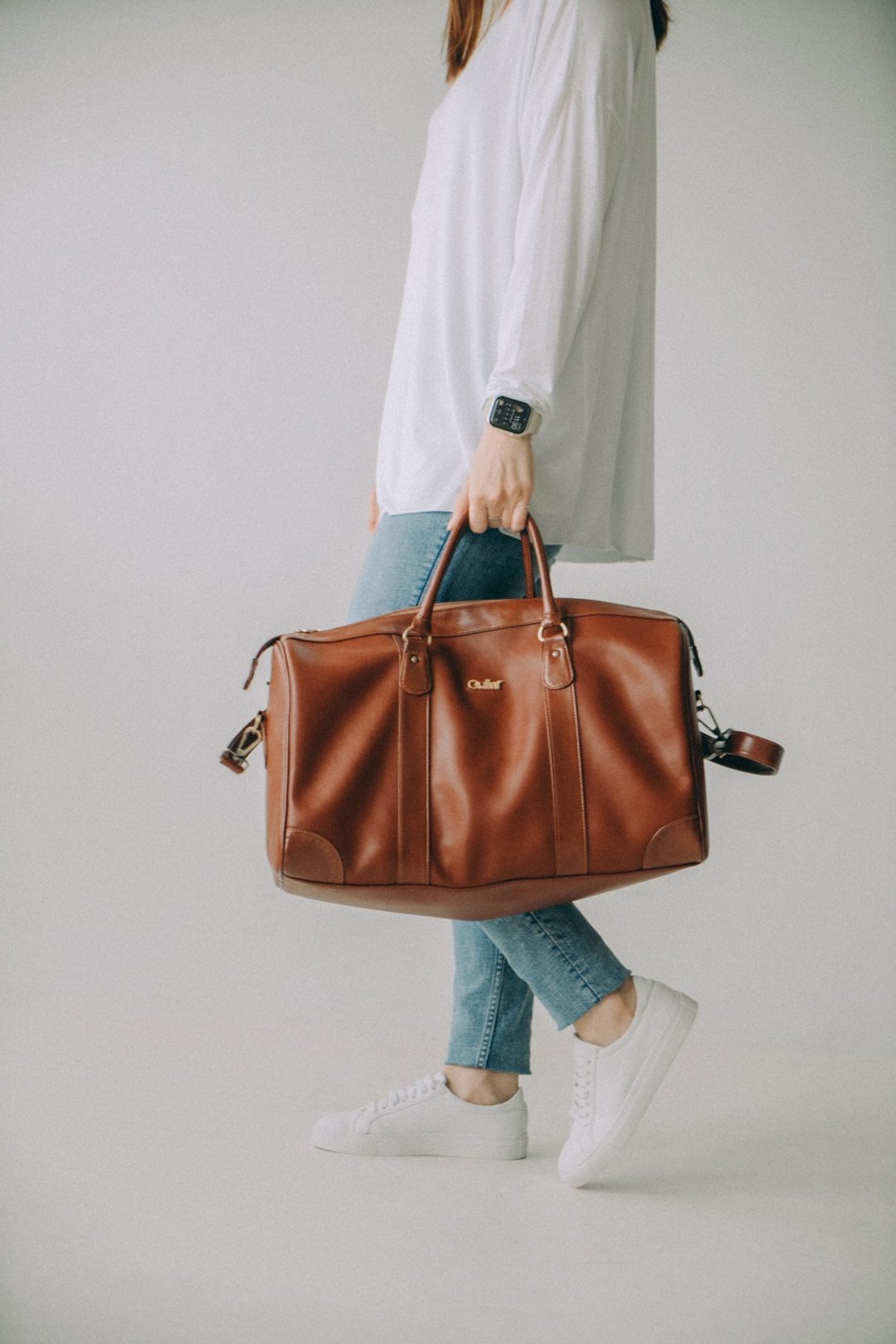 防泼水 Vegan Weekender Bag 素皮革手工旅行包 - 行李箱/行李箱保护套 - 人造皮革 咖啡色