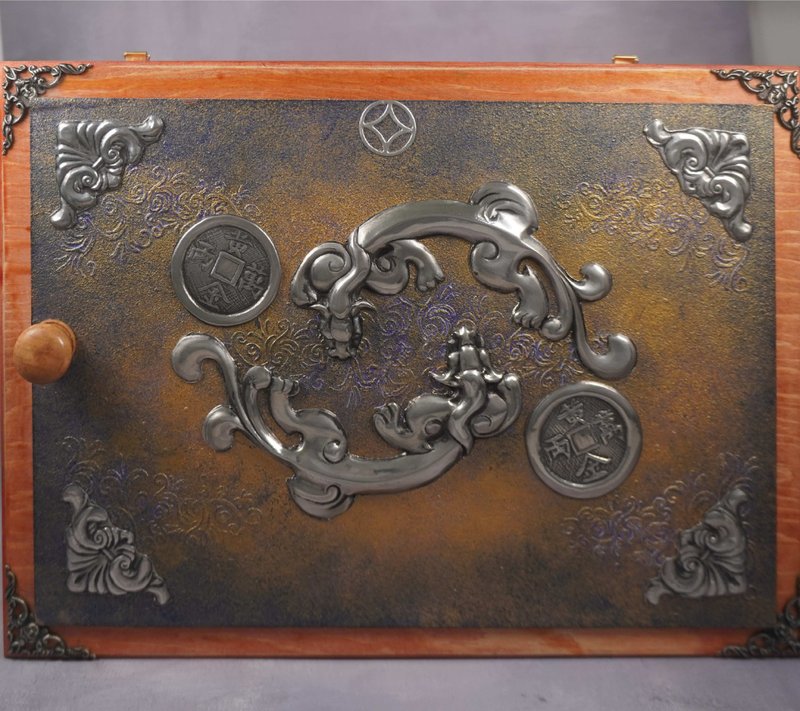 锡雕毗貅戏钱锁匙箱 - 收纳用品 - 其他材质 蓝色