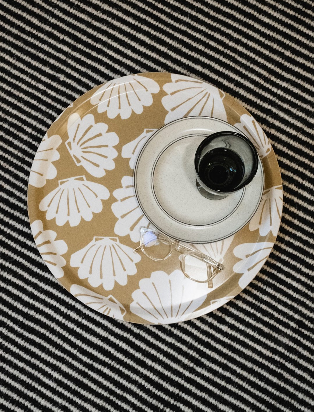 圆型托盘 - 贝壳 SNÄCKA TRAY,  (38cm) - 托盘/砧板 - 木头 黄色