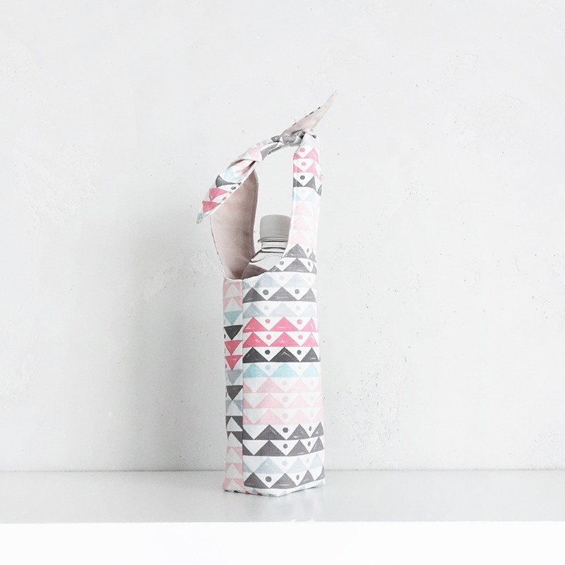 Rabbit 帆布 饮料袋 随行杯提袋 环保瓶袋 生日礼物 聖誕節礼物 - 随行杯提袋/水壶袋 - 棉．麻 粉红色