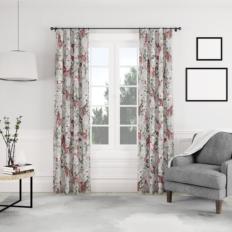 HC印花窗帘 欧美花版 HC7007 云影郁香 郁金香 蜜蜂 - 门帘/门牌 - 聚酯纤维 