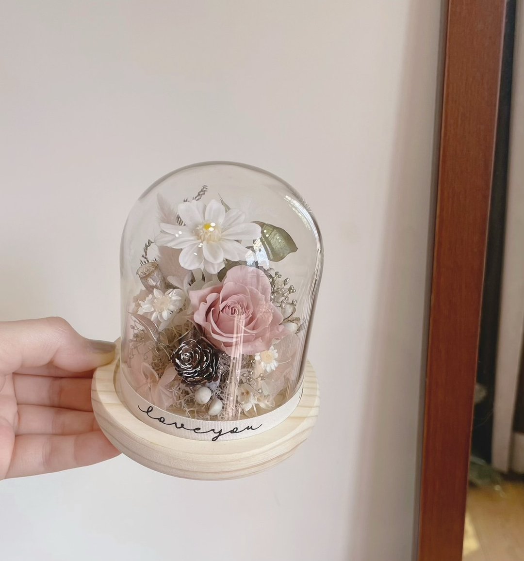 【百日草永生花盅】耶诞礼物 生日礼物 情人节 永生花 玫瑰花 - 干燥花/捧花 - 植物．花 