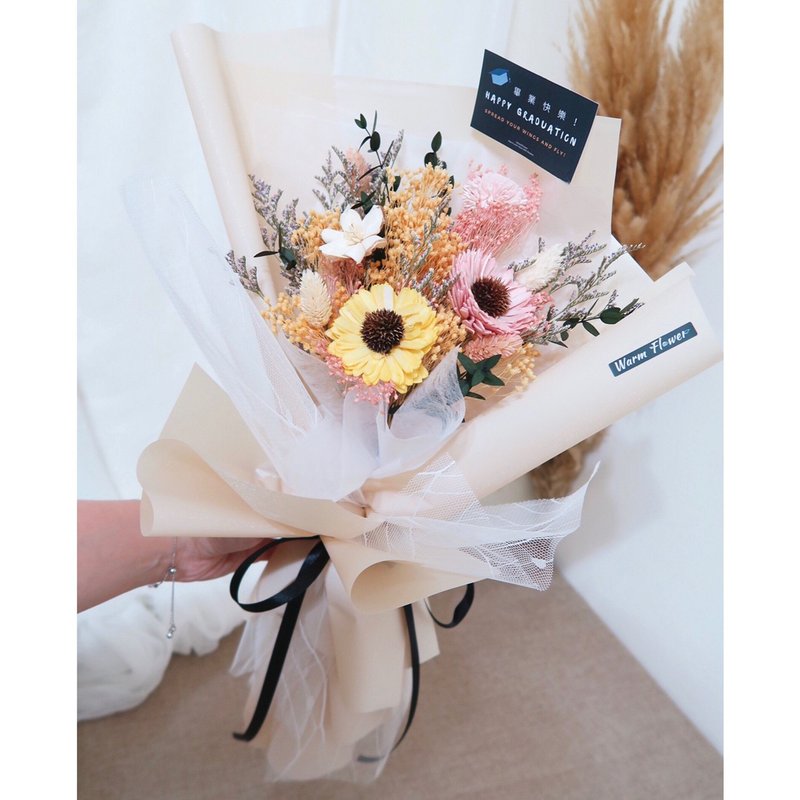 毕业花束 ー 勇气。展翅 | 干燥花束/永生花束(共3款) 中大花束 - 干燥花/捧花 - 植物．花 多色