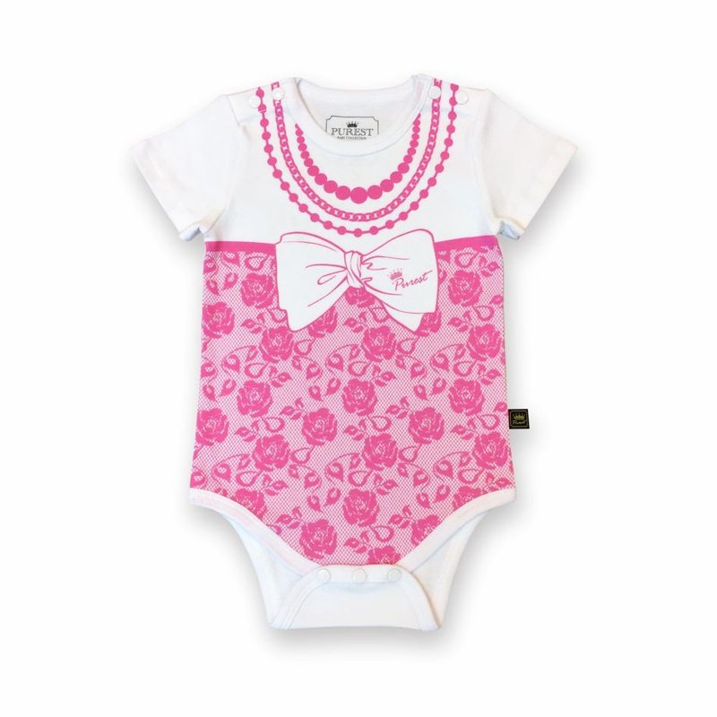 PUREST 时尚小贵妇 短袖 婴儿 新生儿 包屁连身衣 - 包屁衣/连体衣 - 棉．麻 