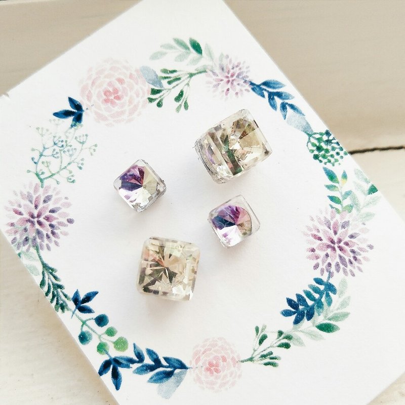 momolico 耳环 水晶冰块 (可改夹式) - 耳环/耳夹 - 其他材质 透明