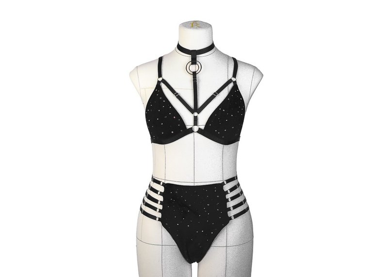 Galaxy Set Black - 女士内衣裤 - 其他材质 黑色