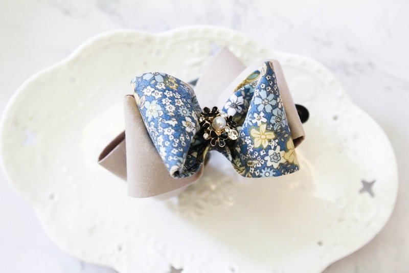 小兰花蝴蝶结香蕉夹 - 发饰 - 棉．麻 