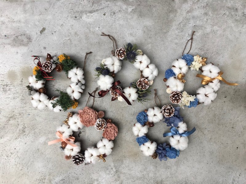 干燥花圈 | 可爱棉花版 - 干燥花/捧花 - 植物．花 白色