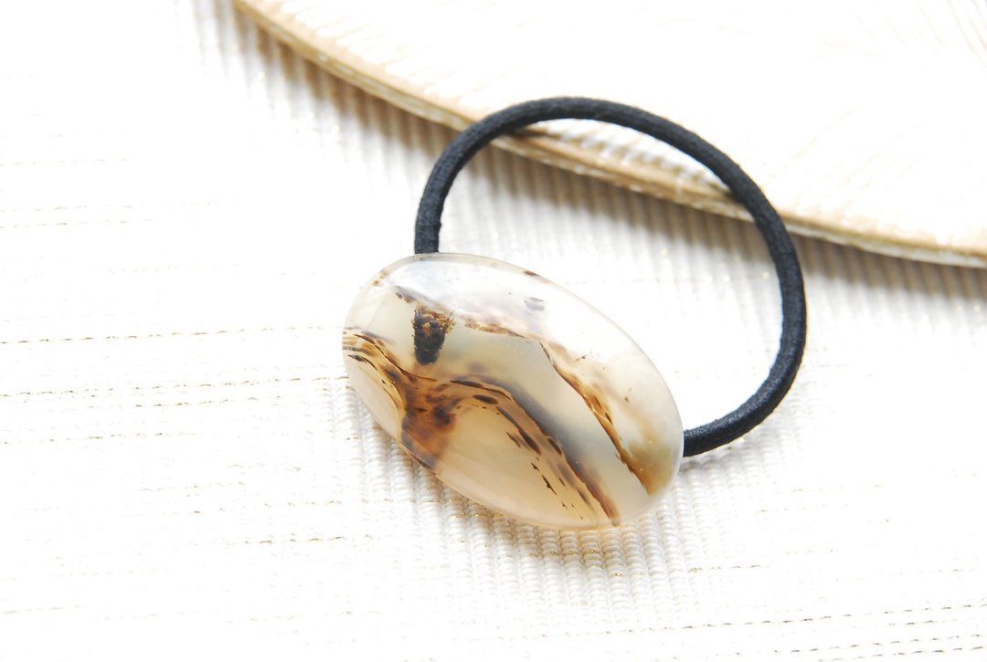 300 yen big discount Dendric agate hair band - 发饰 - 半宝石 咖啡色