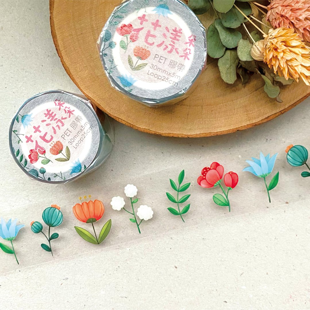 Daily Little Thing | 花漾朵朵PET胶带 5m - 纸胶带 - 塑料 