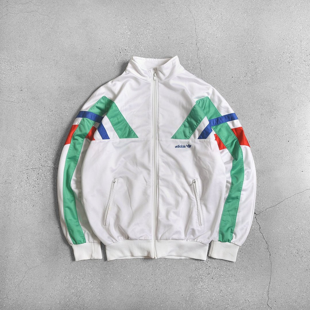 Adidas 运动外套 / Vintage 古着 - 男装外套 - 聚酯纤维 白色