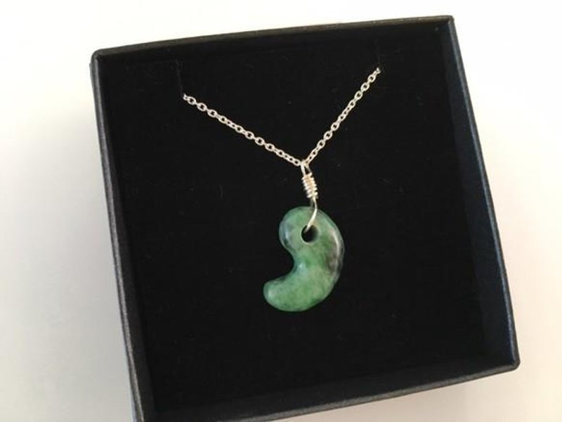 Jade 玉 玉 ◇ Burmese natural jade SV Pendant 4 - 项链 - 其他金属 