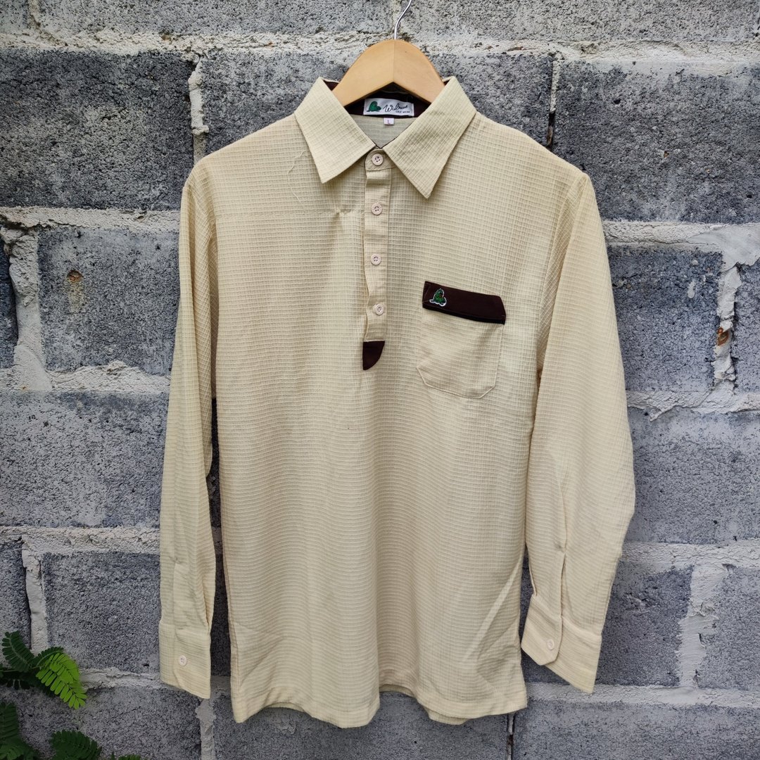 Walrus golfwear 复古长袖POLO衫 - 男装衬衫 - 棉．麻 黄色