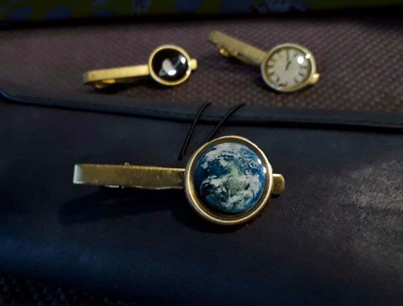 地球 领带夹 Tie Clips - 领带/领带夹 - 铜/黄铜 金色