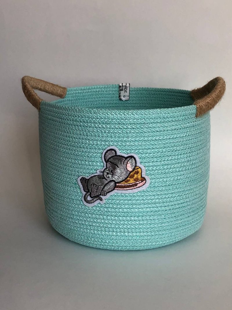 婴儿床用车缝篮 玩具篮 - 置物架/篮子 - 棉．麻 蓝色