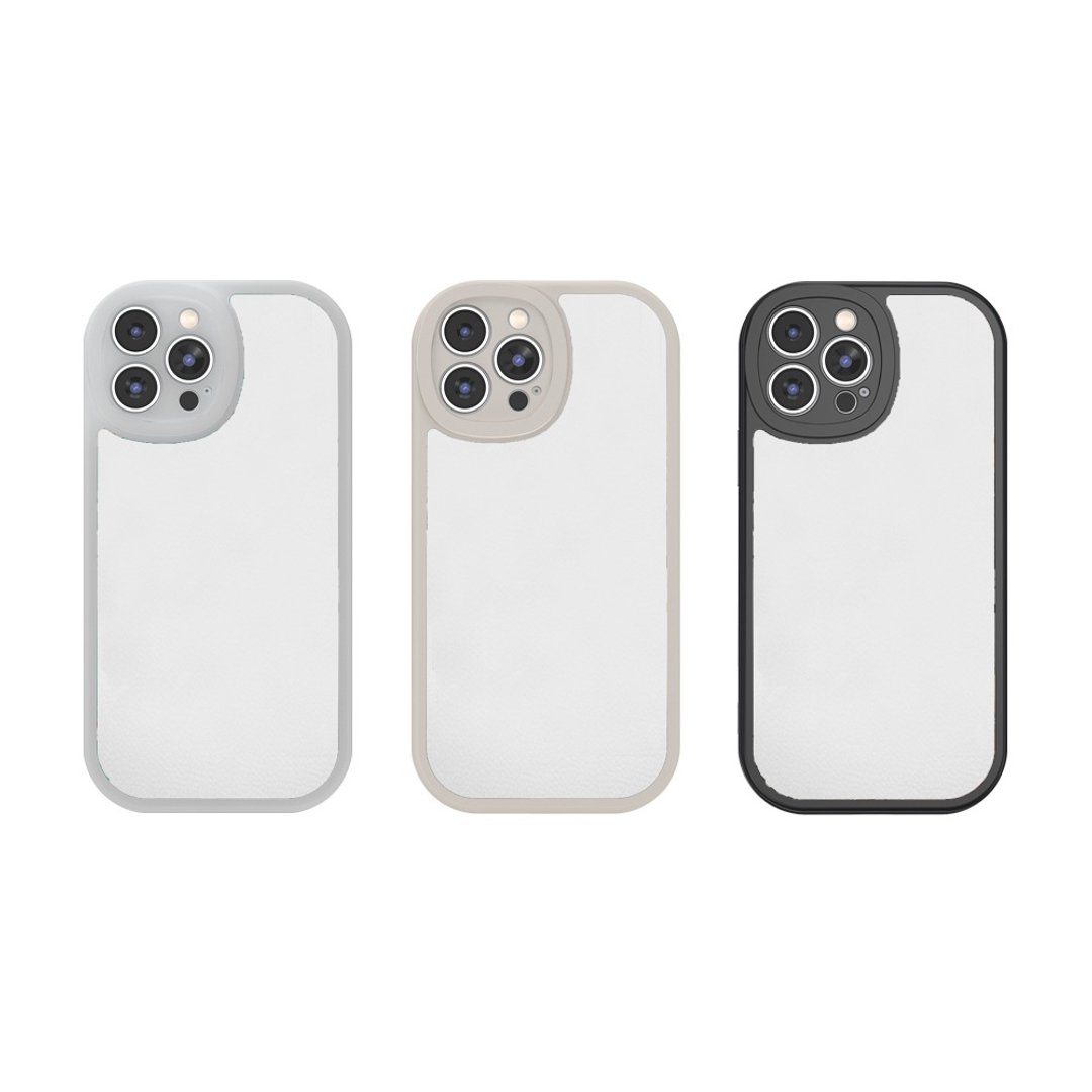 iphone16手机壳 古董白/透白/黑色三种边框 背面皮质磨砂质感 - 手机壳/手机套 - 其他材质 多色
