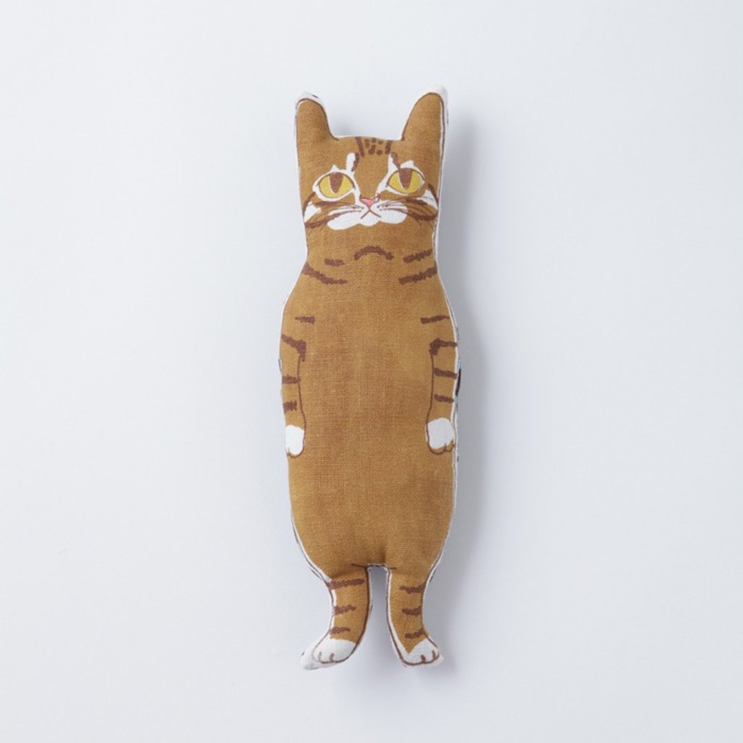 red tabby CAT stuffed animal pocket size | Tea tabby cat stuffed toy - 玩偶/公仔 - 棉 咖啡色