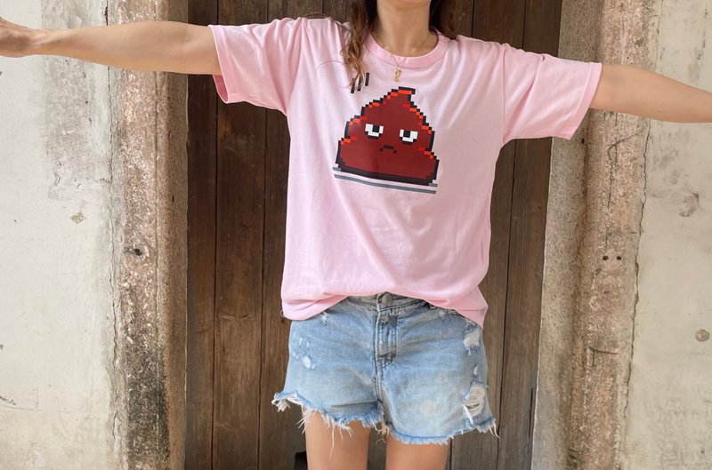 烦躁的便便粉红色女装T shirt 上衣 - 女装 T 恤 - 棉．麻 粉红色